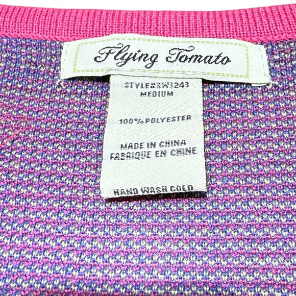 FLYING TOMATO Blue Pink Geometric Bohemian Bodycon A-line Pullover Dress Size M - Picture 16 of 16